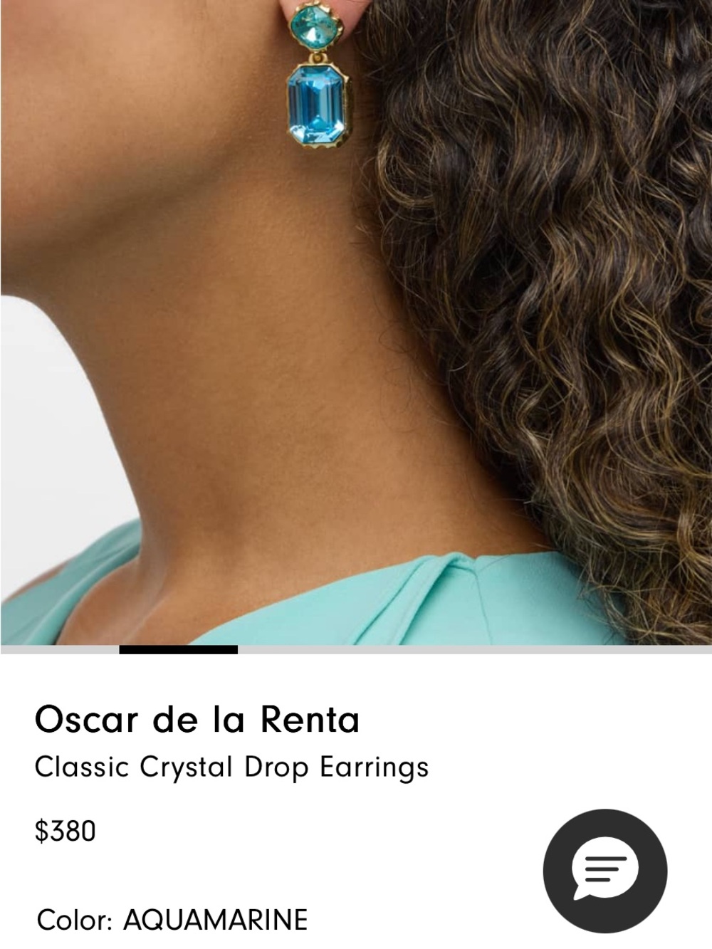 Oscar de la Renta Classic Crystal drop earrings - blue O6